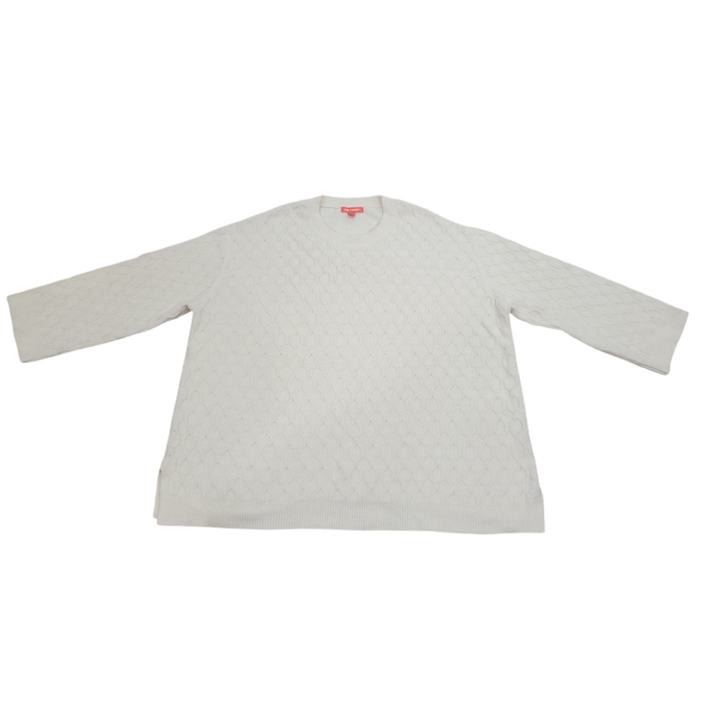 Joe Fresh Cable Knit Sweater Cozy Classic Crewneck Ivory Pullover Women’… - Picture 4 of 15